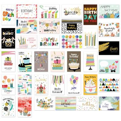EXCEART Birthday Cards 36 Designs Greeting Cards Stylish Birthday Celebration Cards with Envelopes 36 Cards Per Set - - Adult-Oriented - -