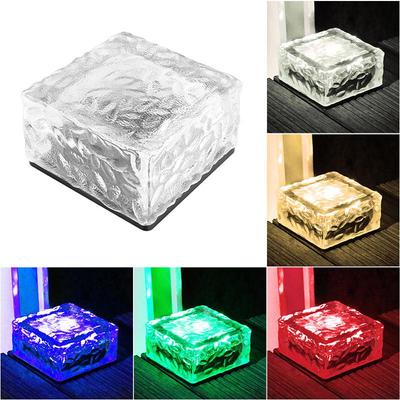 Outdoor Solar Ice Brick 4-LED Lamp for Courtyard and Landscape Pathways