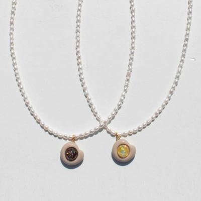 Collier perle boule de neige pebble luvinball