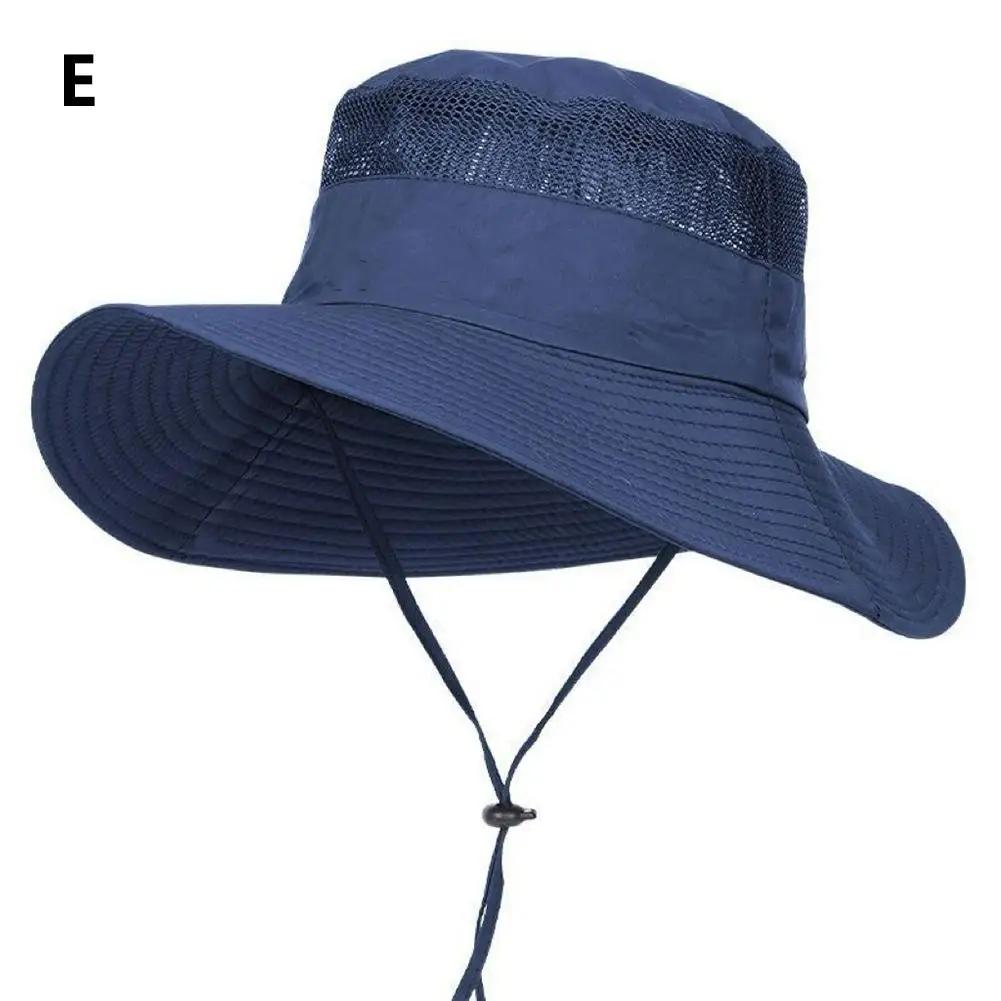 Summer Breathable Mesh Sun Protection Visor Anti UV Bucket Outdoor Fisherman Wide Unisex Neck Cap Men Hat With Hat Cover Br K7Q3