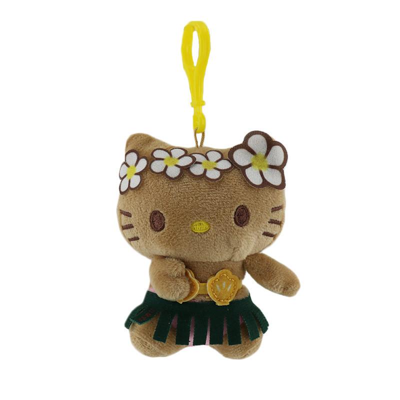 

Милый черный плюшевый кулон в гавайском стиле для украшения сумки Four Flower Skirt