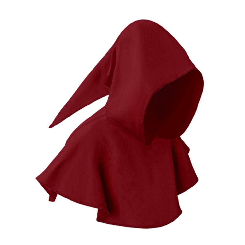 Halloween Cape Hood Medieval Death Hat Solid Color Retro Dark Style Cosplay Costume Stage Show Performance Shawl Cap