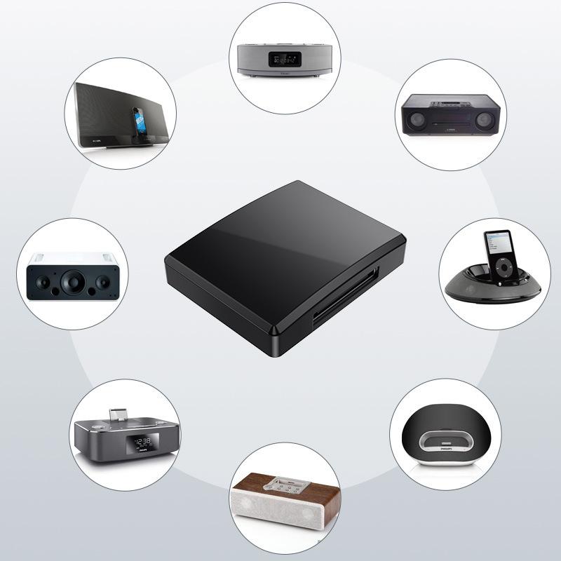 

30 Pin Bluetooth 5.4 Audio Receiver A2Dp Music Mini Wireless Adapter For Phone 30Pin Jack Analog Speaker For Car Pc чёрный