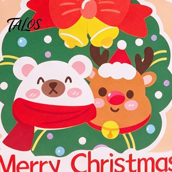 Xmas Message Cards 10Pcs Merry Christmas Greeting Set, Folding Cartoon Blank Note Cards, Festive Blessing for Holiday Gift