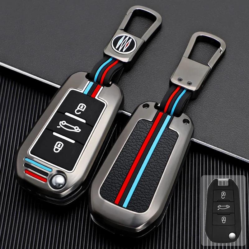 Autoschlüsselhülle Schale für Peugeot 208 308 408 508 2008 3008 4008 5008 für Citroen C3 C4 CACTUS C6 C8 3 Tasten Klappschlüssel
