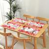 4pc Valentine's Day  Placemat Pink Heart-shaped Dining Table Tea Table Decoration Anti Fouling and Heat-insulating Tablecloth
