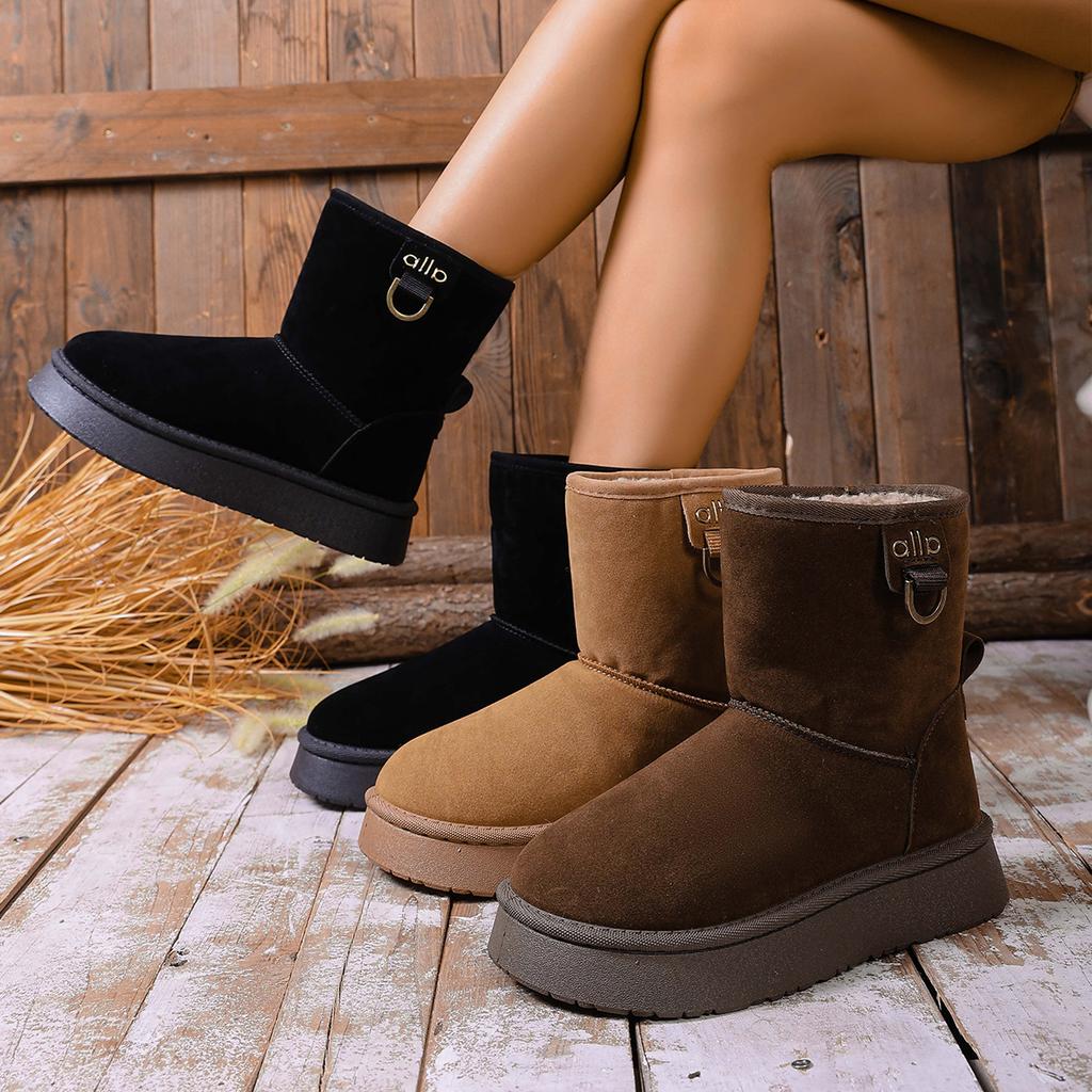 Fur Integrated Thick-soled Snow Boots Women's Winter 2025 New Warm Velvet Thickened Bread Northeast Large Cotton Shoes