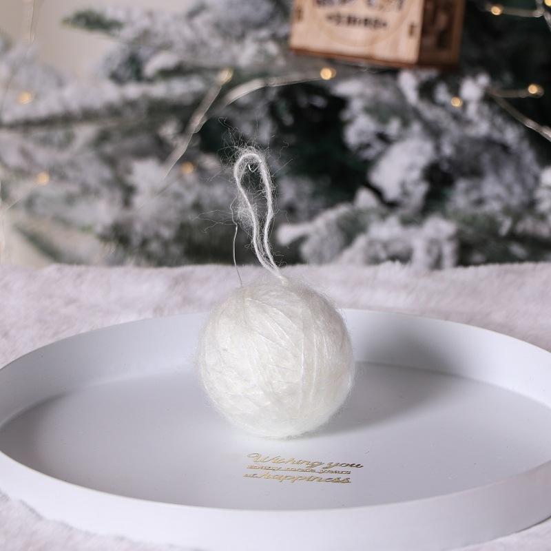 5cm Woolen Ball Christmas Tree Pendant Red Pink White Xmas Drop Ornaments Christmas Decoration For Home 2025 Christmas