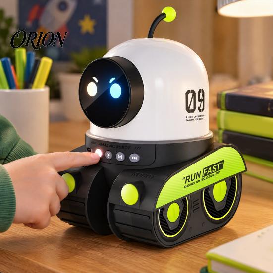 Rechargeable Projection Light Robot Car Projector with 6/12/21 Films, 6 Modes, 3 Educational Lamp Brightness Levels, Night for Bedroom Kids