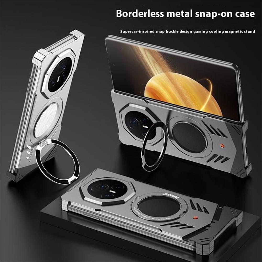 DYONG For Honor Magic V5 5G Metal Case Frameless Hollow Heat Dissipation Phone Cover with Kickstand