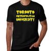 Slime Toronto Metropolitan University Lettering Yellow And Blue Tshirt Work Short Sleeve Cotton Top Tshirt