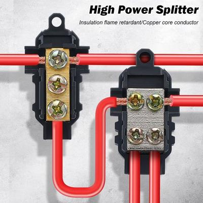 High Power High Power Splitter Conductor Brass Black Wire Connector Fast Connector Electrical