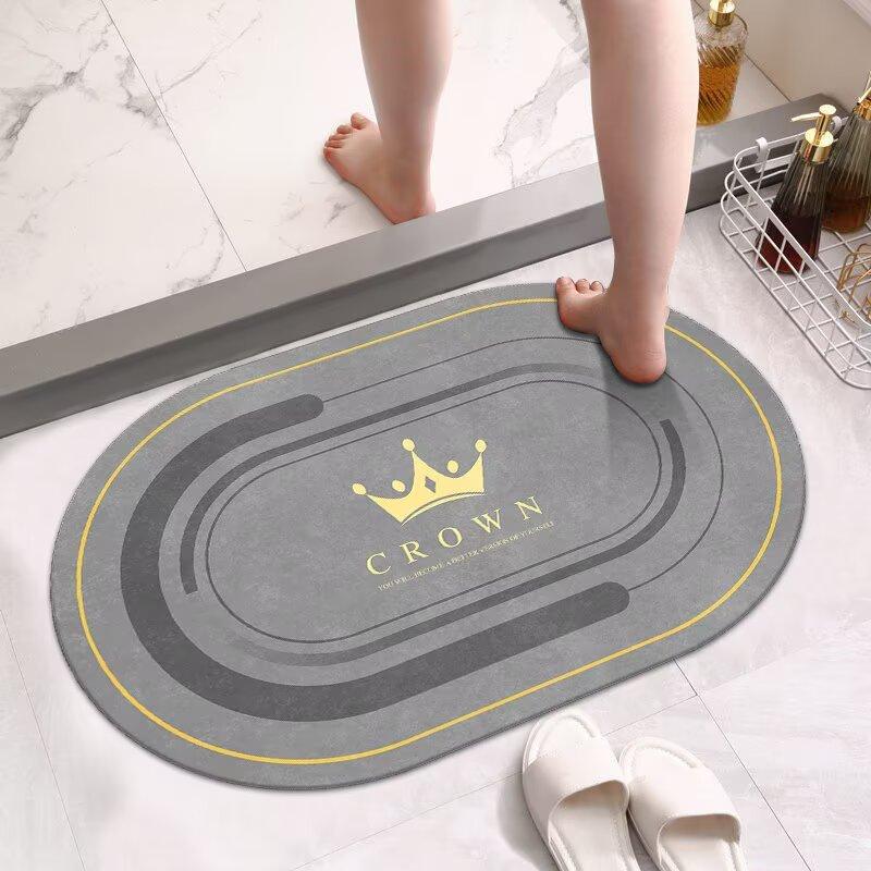 Bathroom door diatom mud floor mat, water-absorbing, non-slip and dirt-resistant foot mat, bathroom quick-drying carpet