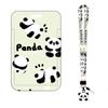 New Panda Printing Plastic Card Holder with Long Lanyard Slide Card Case ID Card Protective Cover