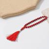 Natural Crystal Beads Necklace with Large 12mm Beads Detail Tassels Chain Gift Everyday Wear for Special Occasion
