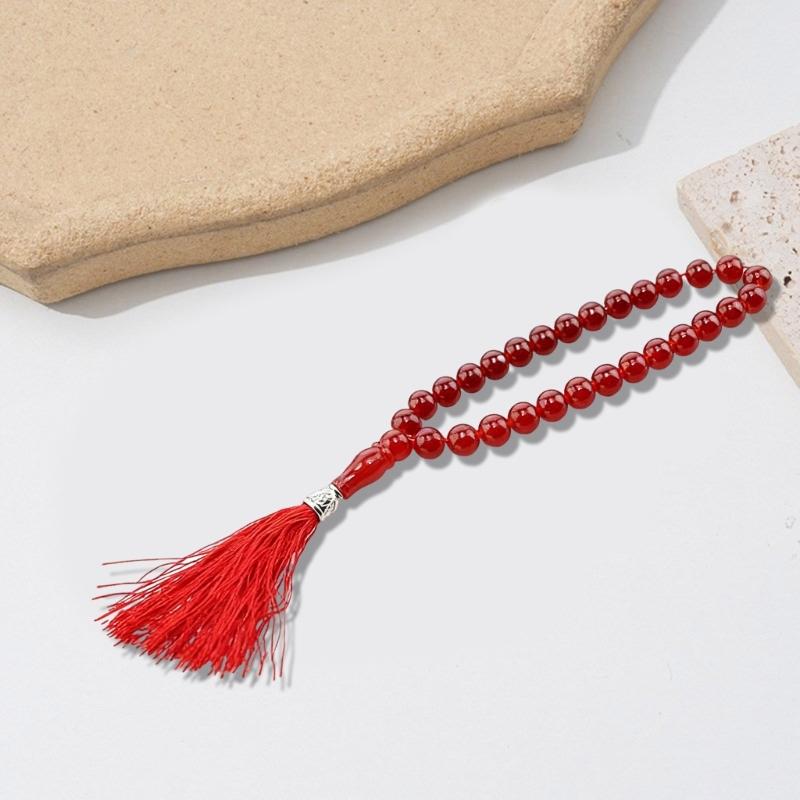 Natural Crystal Beads Necklace with Large 12mm Beads Detail Tassels Chain Gift Everyday Wear for Special Occasion