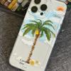 Summer Cloud Coconut Tree Clear Case for Apple iPhone 11, 12, 13, 14 Pro Max, XR/XS, 15