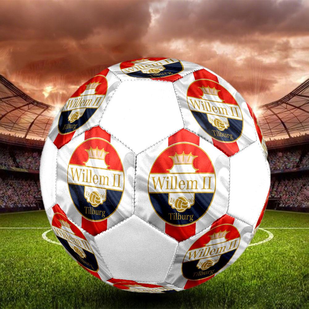 Willem II Tilburg Size 5 Soccer Ball, Machine-Stitched PVC, Durable & High Bounce, All Ages Fit, Fan Merchandise, Matches & Outdoor Use.