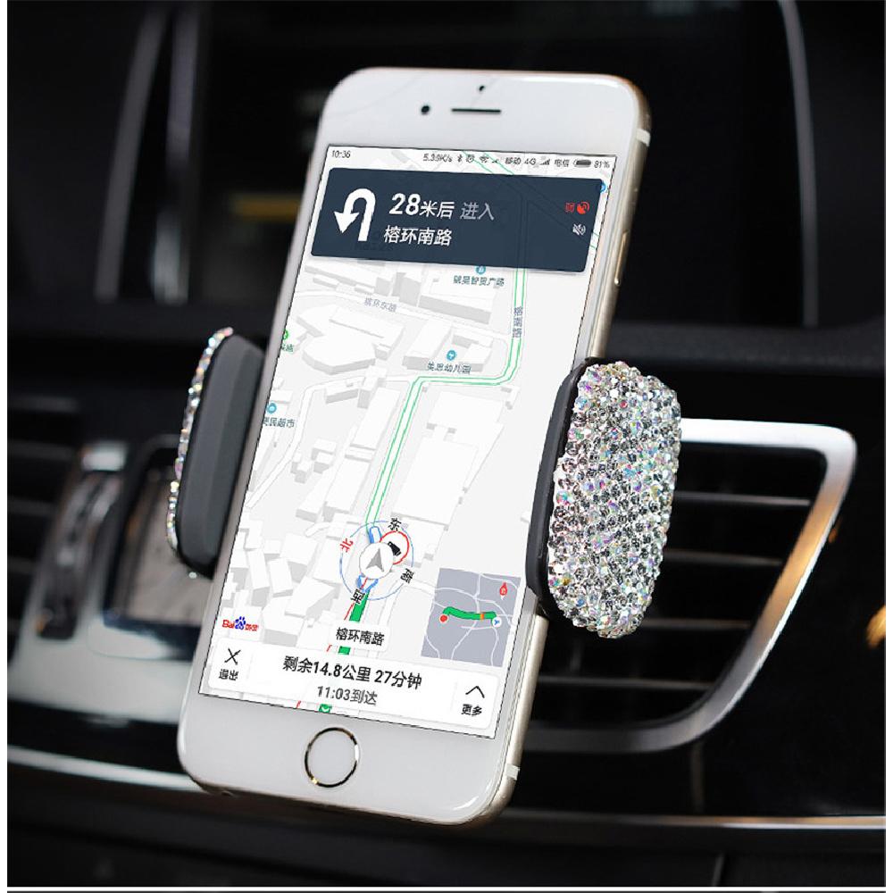 Bling Crystal Car Phone Mount with One More Air Vent Base Cell Phone Holder New