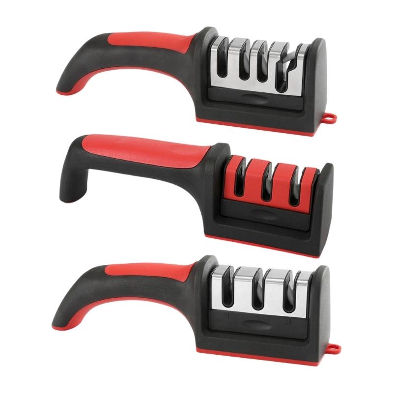 Practical Kitchen Blade Sharpener Tool Ergonomic Handle Nonslip Feet Ceramic Steel Construction For Fast Brims Restorations
