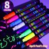 8 Pack Vibrant Liquid Chalk Markers Erasable Fluorescent Pens Chisel Tip for LED Writing Board Chalkboard Sign