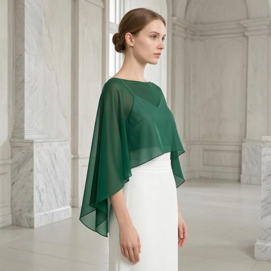 Soft Drape Blouse for Air Conditioned Rooms Women's Shawls And Wraps Evening Dress, Chiffon Shawl, Elegant Sophisticated Office Casual Wear