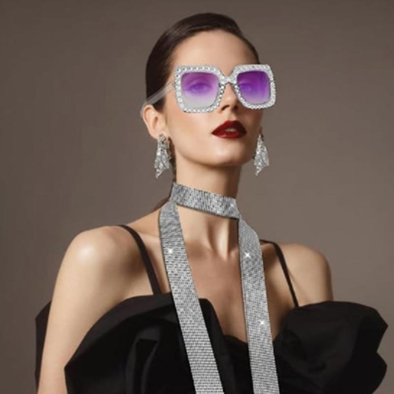 5Pcs 1970s Disco Costume Accessories, Bling Sunglasses Earrings Long Scarf Headband Bracelet 70s Disco Fancy Dress Kits