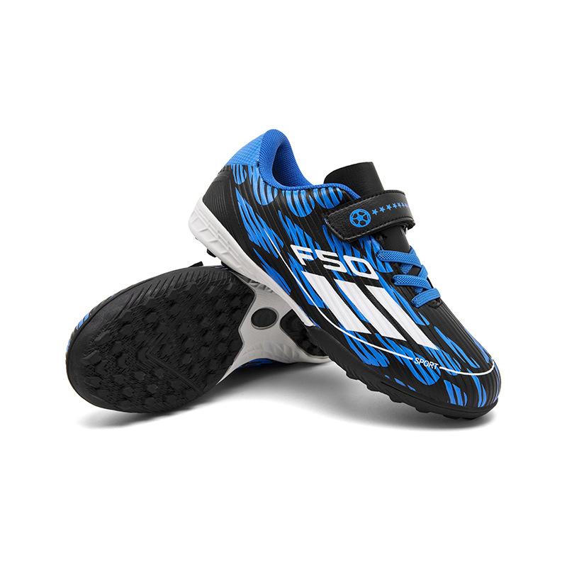 

New children s Velcro football shoes boys and girls sports artificial grass training shoes broken nails sports shoes Jinjiang 39