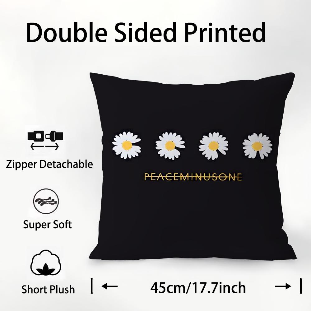 Daisy P-PEACEMINUSONE Pillow Case Plush Fabric Soft Double Sided Print Sofa Cushion Cover Throw Pillow Covers