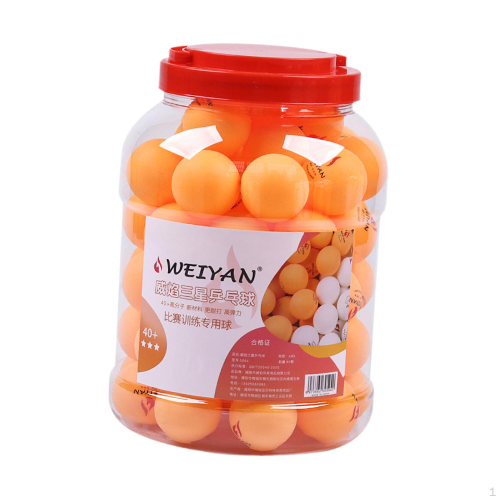 

60 штук шариков для настольного тенниса для любительской игры и тренировок Yellow