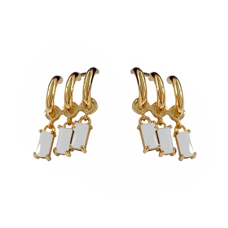 Стильные серьги-кисточки с медным покрытием и цирконием — легкие, модные металлические аксессуары