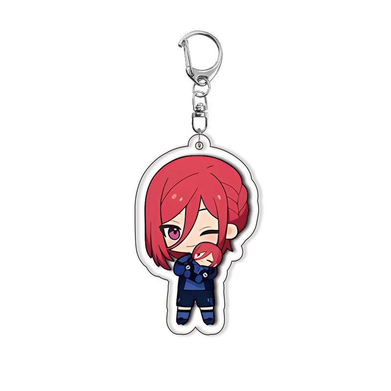 8Pcs Blues New Locked Character Hyouma Chigiri Sae Itoshi Ryusei Shidou Hugging Series Acrylic Keychain Toy New Bag Keyring 5cm