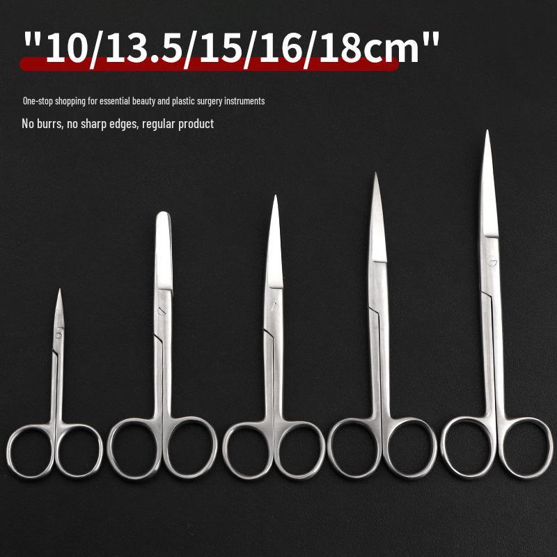 Stainless Steel Ophthalmic Surgical Scissors - Straight/Bent Tip, Sharp for Suture Removal