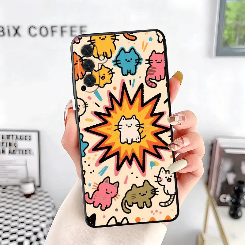 Cartoon Cute Cats Theme Soft Phone Case for Samsung A17 A37 A57 A16 A26 A36 A56 A15 A25 A35 A55 A14 A24 A34 A54 A13 A23 A33 A53