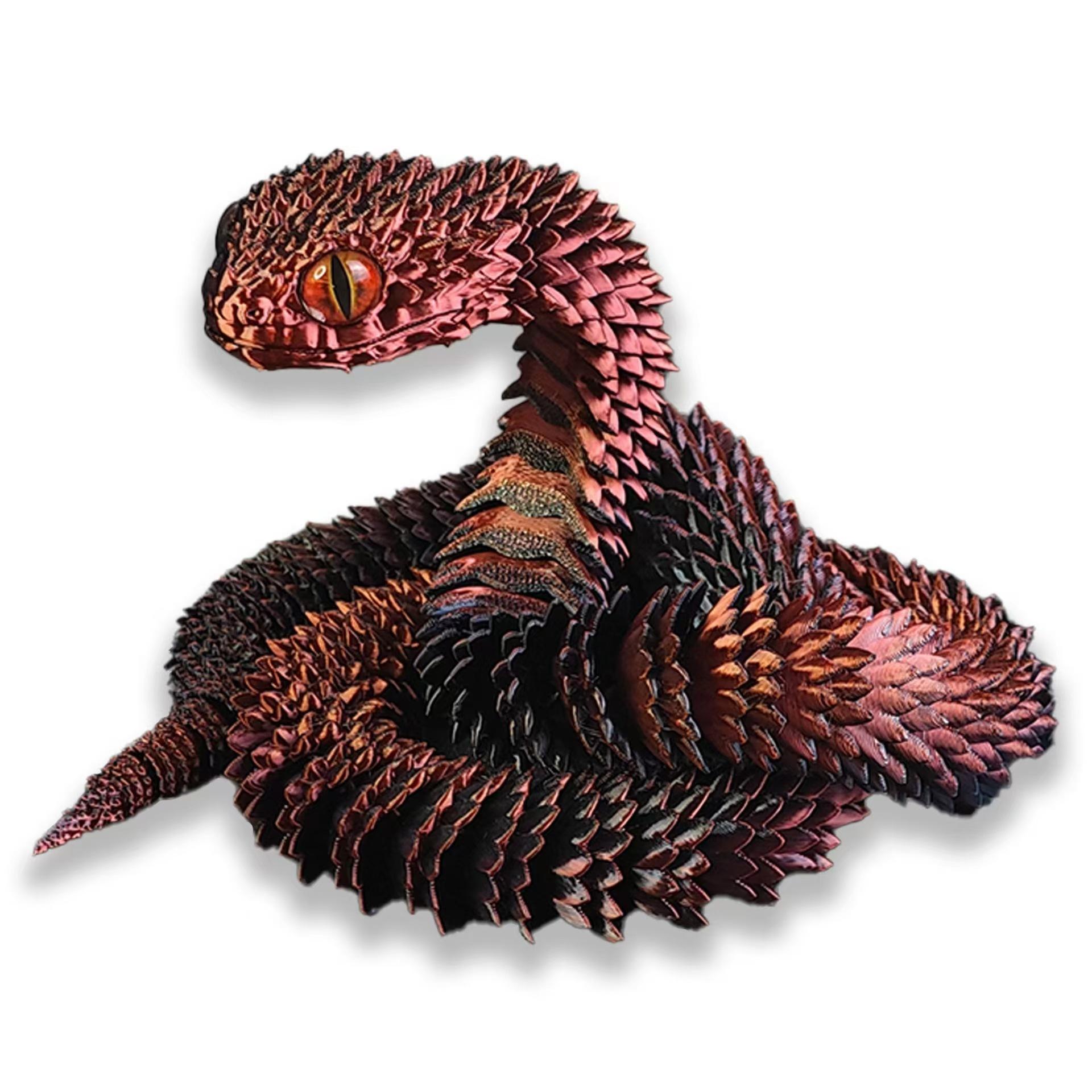 3D Geprinte Slang Beweegbare Gewrichten Simulatie Slang Figuur Creatief Huis Kantoor Bureau Ornament 2025 Nieuwjaarsgeschenken Ambachten Cadeau 60cm