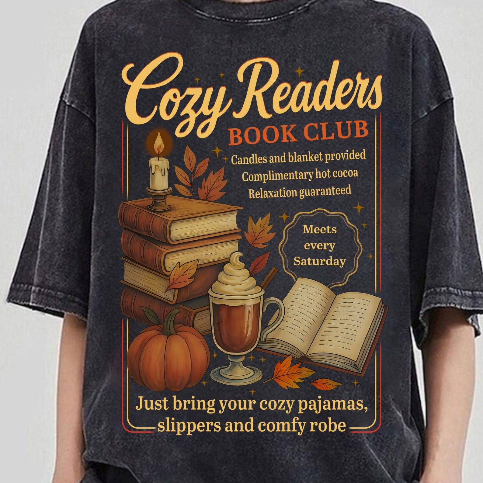 Just Bring Your Cozy Pajamas, Cozy Readers Book Club Shirt, Fall Library Shirt, Spooky Reader, Cozy Girl Book Club Fall, Autumn Reading Club 3XL