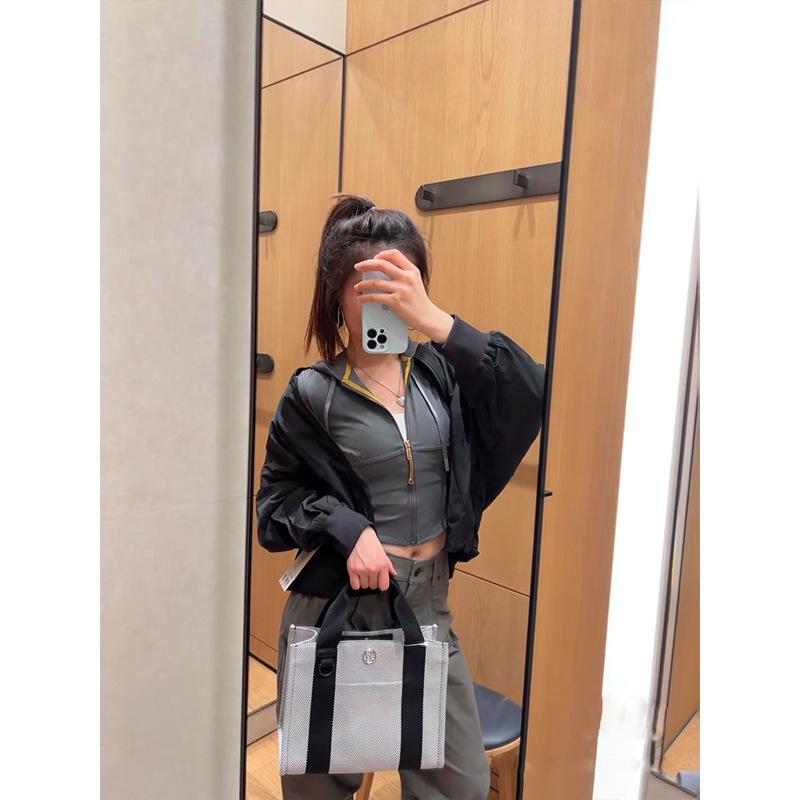 

Двухцветная холщовая сумка Lulu2024: Трехмерная повседневная сумка большой вместимости для женщин