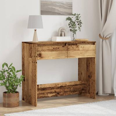 Console Table with Rustic Wood Effect 89 X 41 X 76.5 Cm Engineered Wood
