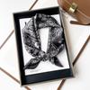 New high-end silk scarf for women retro black and white cashew print scarf small square scarf paired with headscarf