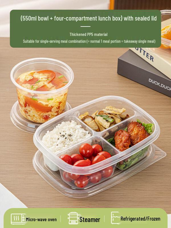 ZISIZ Food-Grade Disposable Compartmented Paper Lunch Box