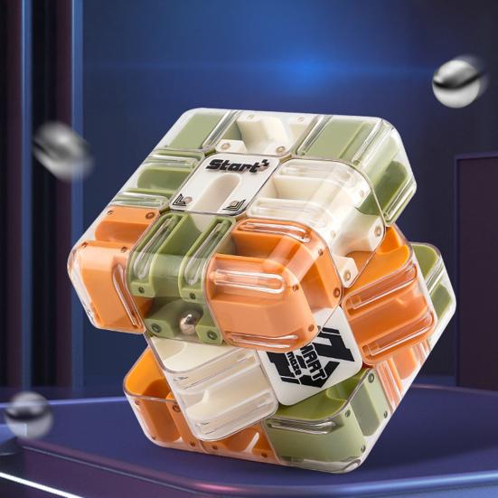 1/2Pcs Educational 3D Puzzle Maze Cube Toddlers Brain Teaser Rolling Ball Maze Cube Kids Logical Thinking Development Handheld Bead Maze Toy