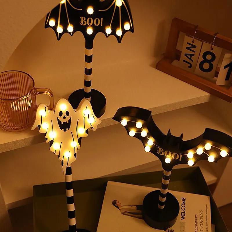 Halloween LED Night Light Pumpkin Ghost Ambiance Lights Battery Powered Waterproof Outdoor Garden Bedroom Festival Party Decor