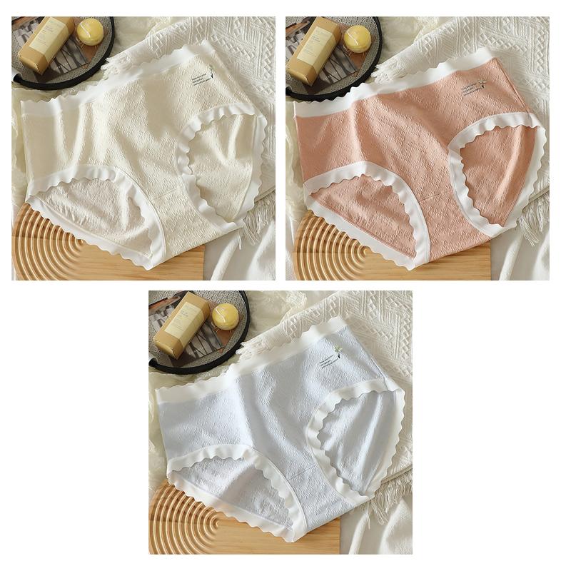 Hohe Taille Damenunterwäsche Übergröße Baumwolltextur Slips Vollabdeckung Hüfte Damen Slips Weicher Komfort Dessous