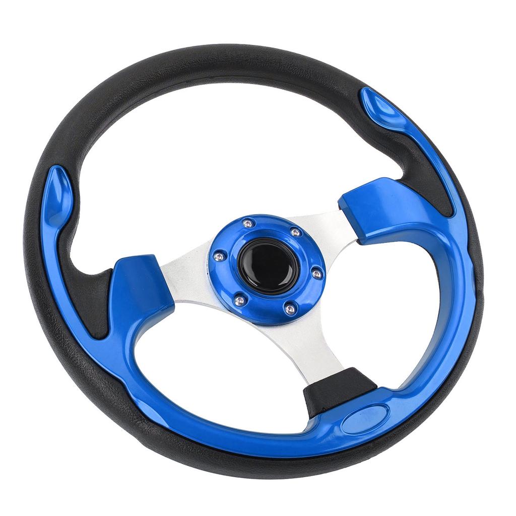 Steering Wheel Universal 13in Racing Style PU Aluminum Comfortable Grip 6 Hole Car Steering Wheel