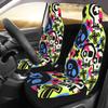 Skull Pattern Print Car Seat Covers Front Seats 2 Pieces Cars Interior Protection Universal Fit for Trucks Vans SUV Sedans