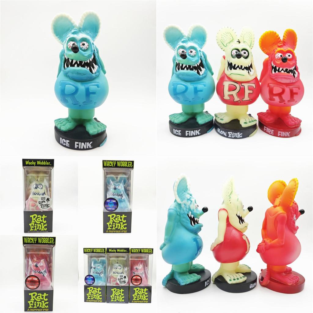 Funko Rat Fink Collectible Figure Glowing Night Gradient Blue Car Culture Decor