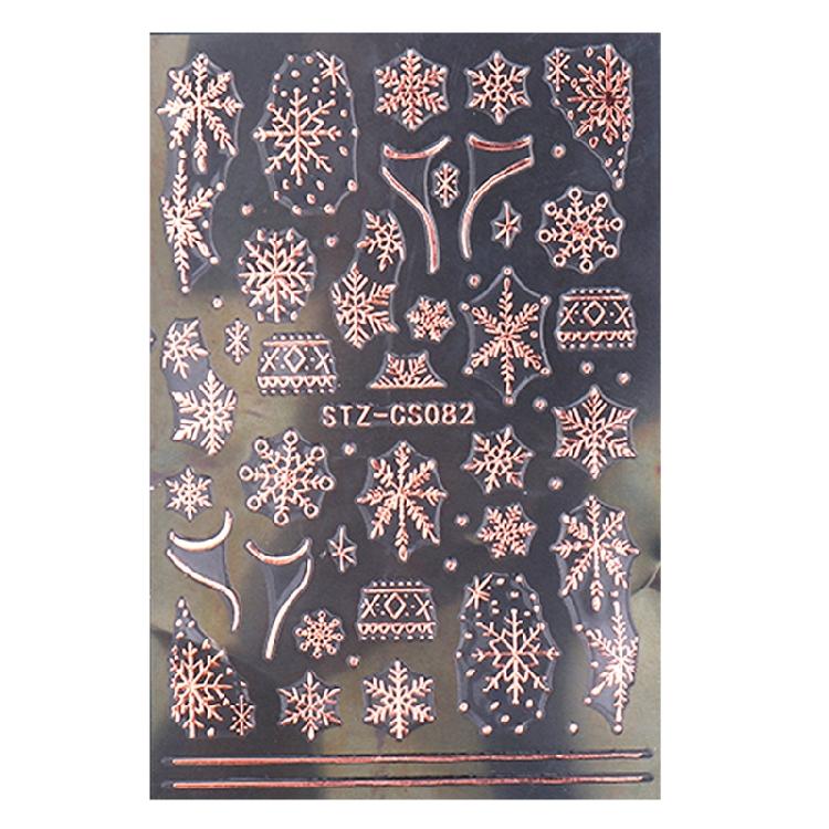 Christmas Nail Stickers 3D Xmas Design Self-adhesive Nail Decals Nail DIY Decor