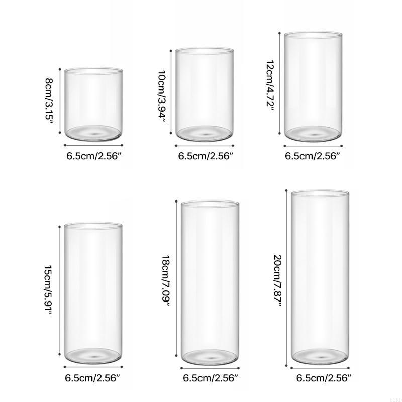 62KD Handcrafts Glass Vase Glass Cylinders Vase Glass Holder Beautiful Pattern for Florals Arrangements and Gifting