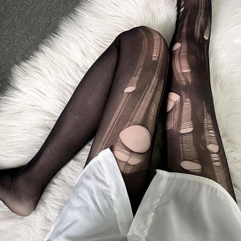 Sexy black stockings thin white silk long leg knee socks thigh stockings half pure lace fishnet stockings Sy
