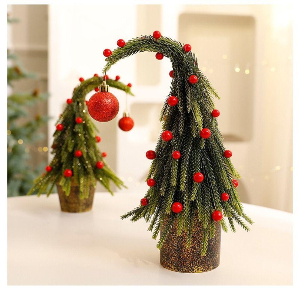 Dense Artificial Foliage Christmas Tree Bent Top Artificial Xmas Tree Christmas Party